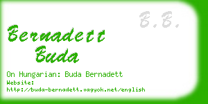 bernadett buda business card